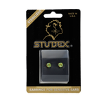 Load image into Gallery viewer, 5MM August Peridot Emerald 24K Pure Gold Plated Ear Studs

