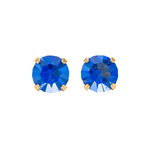 Load image into Gallery viewer, 5MM September Sapphire 24K Pure Gold Plated Ear Studs
