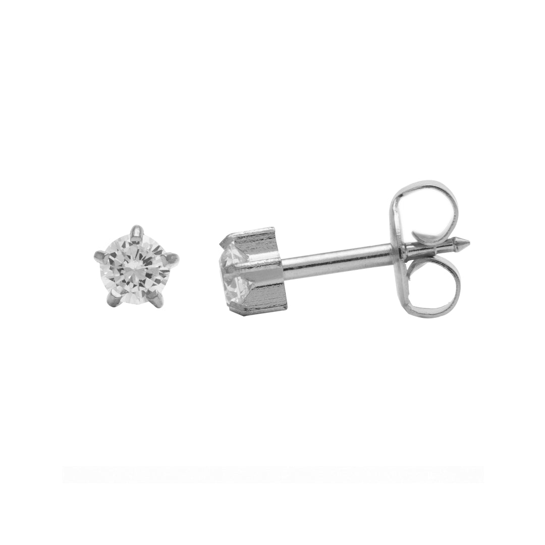 4MM Cubic Zirconia Allergy-Free Stainless steel Ear Stud