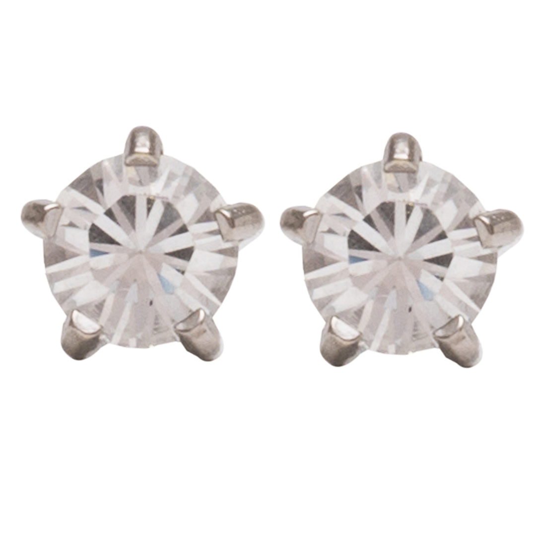 4MM April Ð Crystal Birthstone Allergy-free Stainless Steel Ear Studs