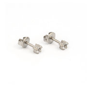 4MM April Ð Crystal Birthstone Allergy-free Stainless Steel Ear Studs