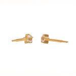 Load image into Gallery viewer, 4MM April Ð Crystal Birthstone 24K Pure Gold Plated Ear Studs
