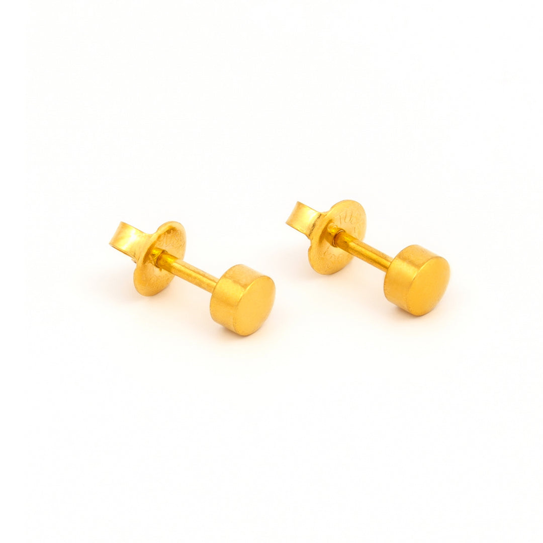 4MM Traditional Ball 24K Pure Gold Plated Ear Studs
