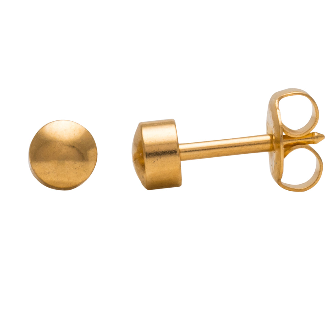 4MM Traditional Ball 24K Pure Gold Plated Ear Studs