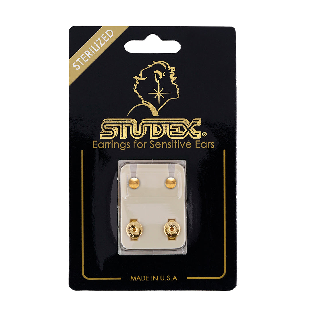 4MM Traditional Ball 24K Pure Gold Plated Ear Studs