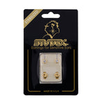 Load image into Gallery viewer, 4MM April Ð Crystal Bezel 24K Pure Gold Plated Ear Studs
