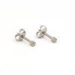 Load image into Gallery viewer, 2MM Cubic Zirconia Allergy-Free Stainless Steel Ear Studs
