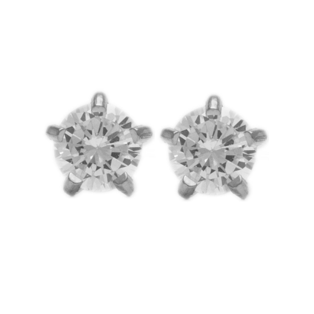2MM Cubic Zirconia Allergy-Free Stainless Steel Ear Studs