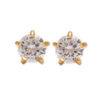 Load image into Gallery viewer, 2MM Cubic Zirconia 24K Pure Gold Plated Ear Studs

