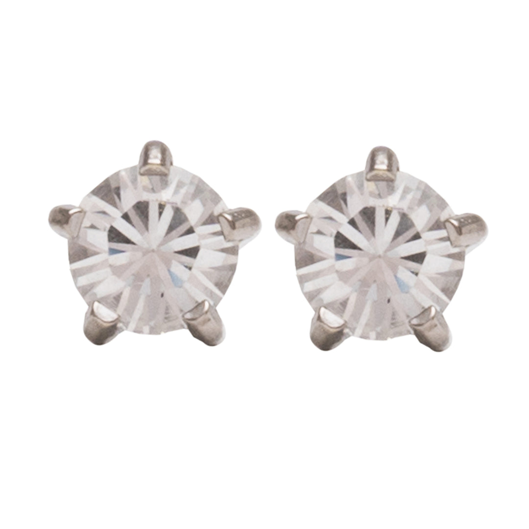 2MM April Ð Crystal Birthstone Allergy-free Stainless Steel Ear Studs