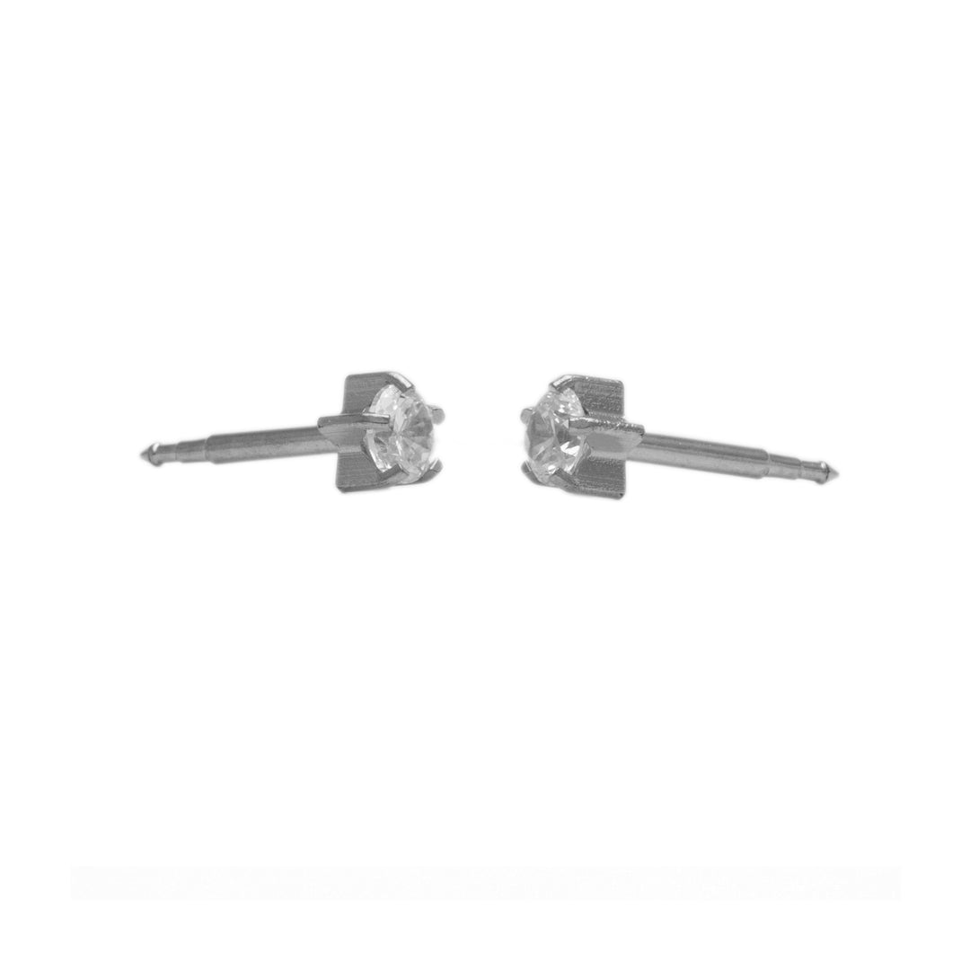 3MM Cubic Zirconia Allergy-Free Stainless steel Ear Stud