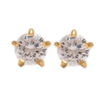 Load image into Gallery viewer, 3MM Cubic Zirconia 24K Pure Gold Plated Ear Studs
