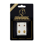 Load image into Gallery viewer, 3MM February Ð Amethyst Birthstone 24K Pure Gold Plated Ear Studs
