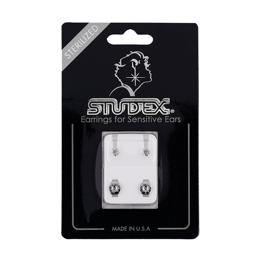 3MM April Ð Crystal Birthstone Allergy-free Stainless Steel Ear Studs