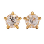 Load image into Gallery viewer, 3MM April Ð Crystal Birthstone 24K Pure Gold Plated Ear Studs
