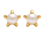 Load image into Gallery viewer, 3MM White Pearl 24K Pure Gold Plated Ear Studs
