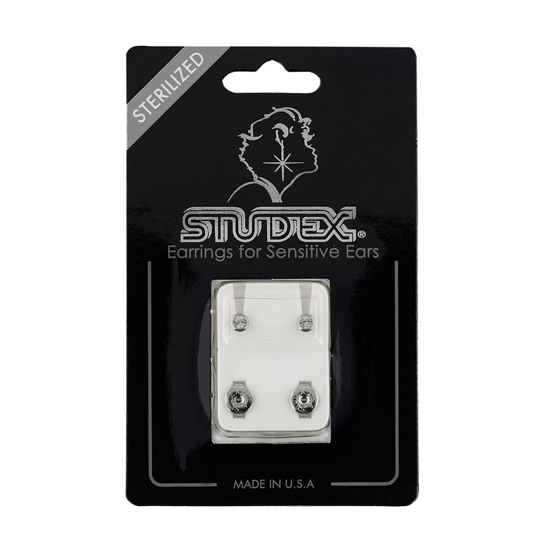 3MM April Ð Crystal Bezel Allergy-free Stainless Steel Ear Studs