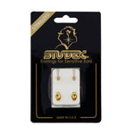Load image into Gallery viewer, 3MM April Ð Crystal Bezel 24K Pure Gold Plated Ear Studs
