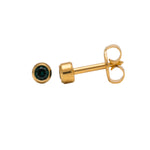 Load image into Gallery viewer, 3MM May Ð Emerald Bezel 24K Pure Gold Plated Ear Studs
