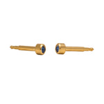 Load image into Gallery viewer, 3MM September Ð Sapphire Birthstone Bezel 24K Pure Gold Plated Ear Studs
