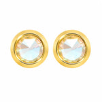 تحميل الصورة إلى عارض المعرض، 3MM Rainbow Crystal Bezel 24K Pure Gold Plated Ear Studs
