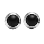 Load image into Gallery viewer, 3MM Black Onyx Bezel 24K Pure Gold Plated Ear Studs
