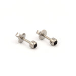 Load image into Gallery viewer, 3MM Black Onyx Bezel 24K Pure Gold Plated Ear Studs
