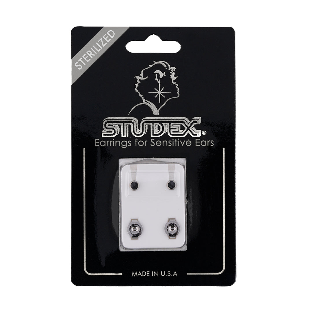 3MM Black Onyx Bezel 24K Pure Gold Plated Ear Studs