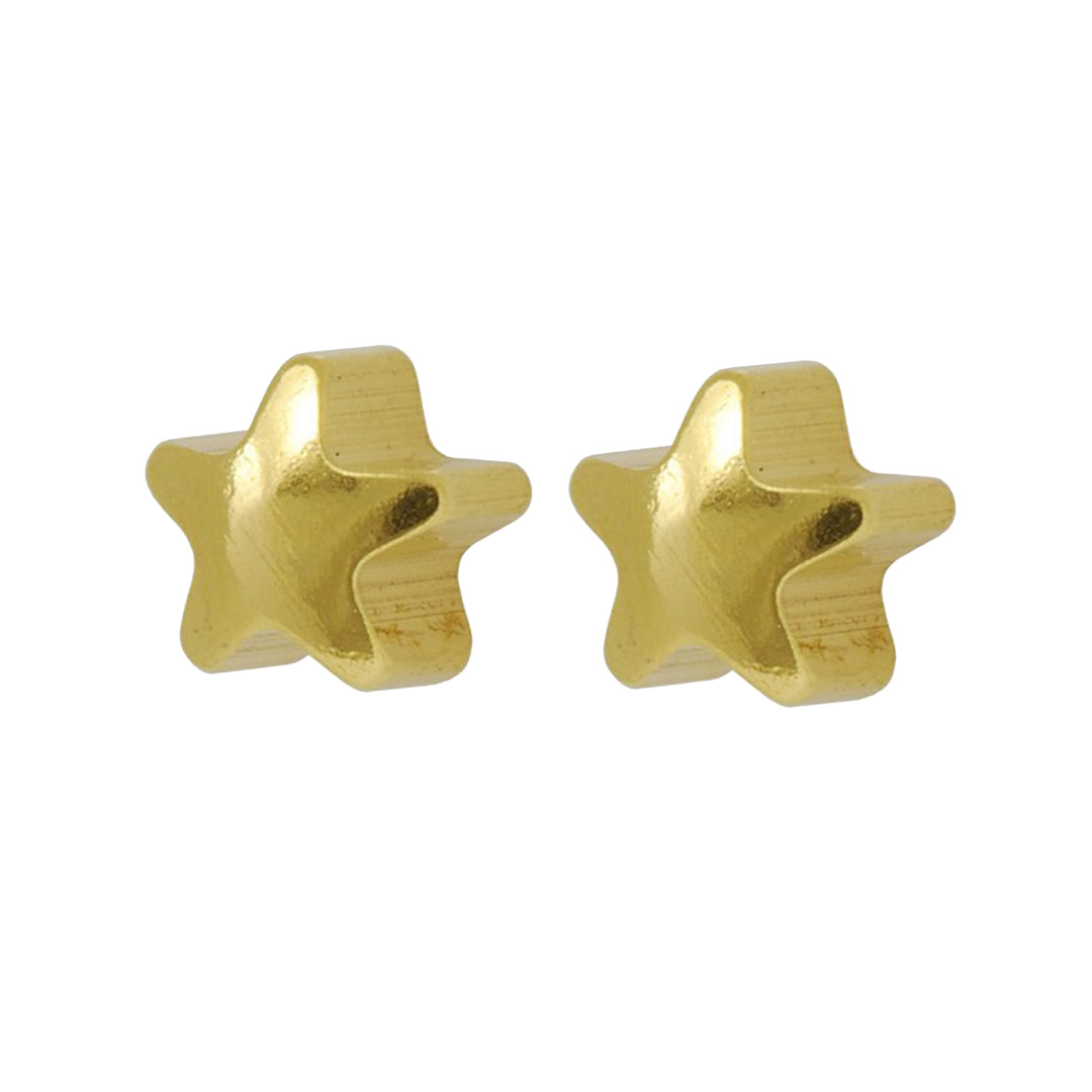 3MM Star 24K Pure Gold Plated Ear Studs