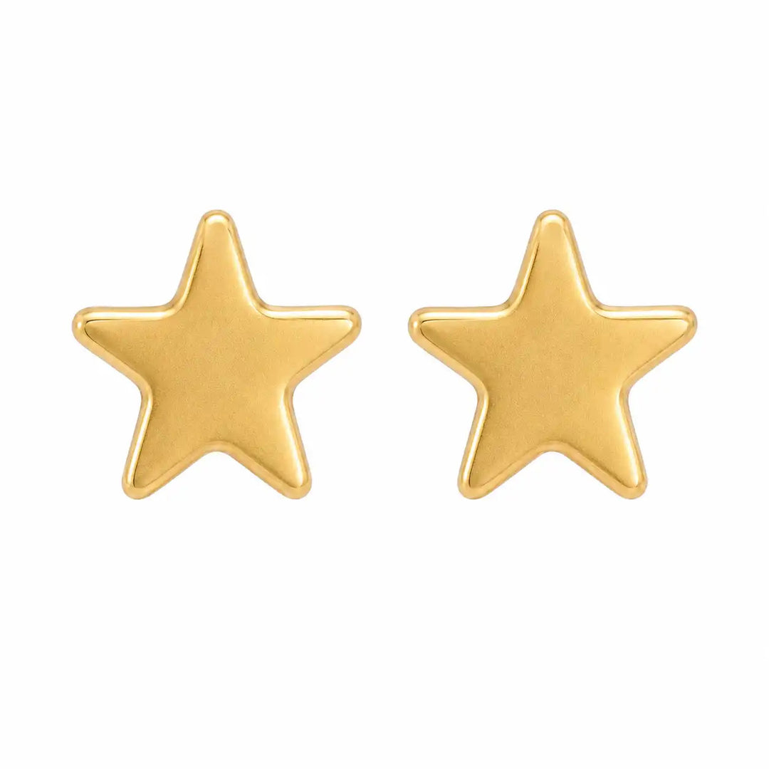 3MM Star 24K Pure Gold Plated Ear Studs