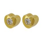 تحميل الصورة إلى عارض المعرض، 3MM Heart-Lite With Crystal 24K Pure Gold Plated Ear Studs
