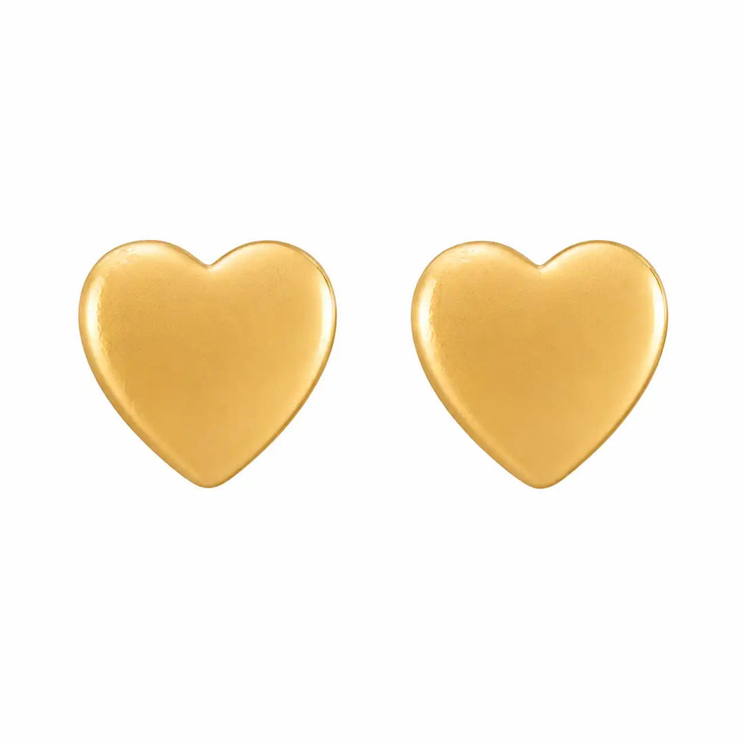 3MM Heart 24K Pure Gold Plated Ear Studs