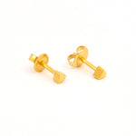 Load image into Gallery viewer, 3MM Triangle 24K Pure Gold Plated Ear Studs
