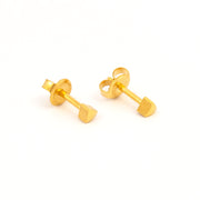 3MM Triangle 24K Pure Gold Plated Ear Studs