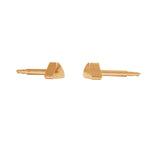 Load image into Gallery viewer, 3MM Triangle 24K Pure Gold Plated Ear Studs
