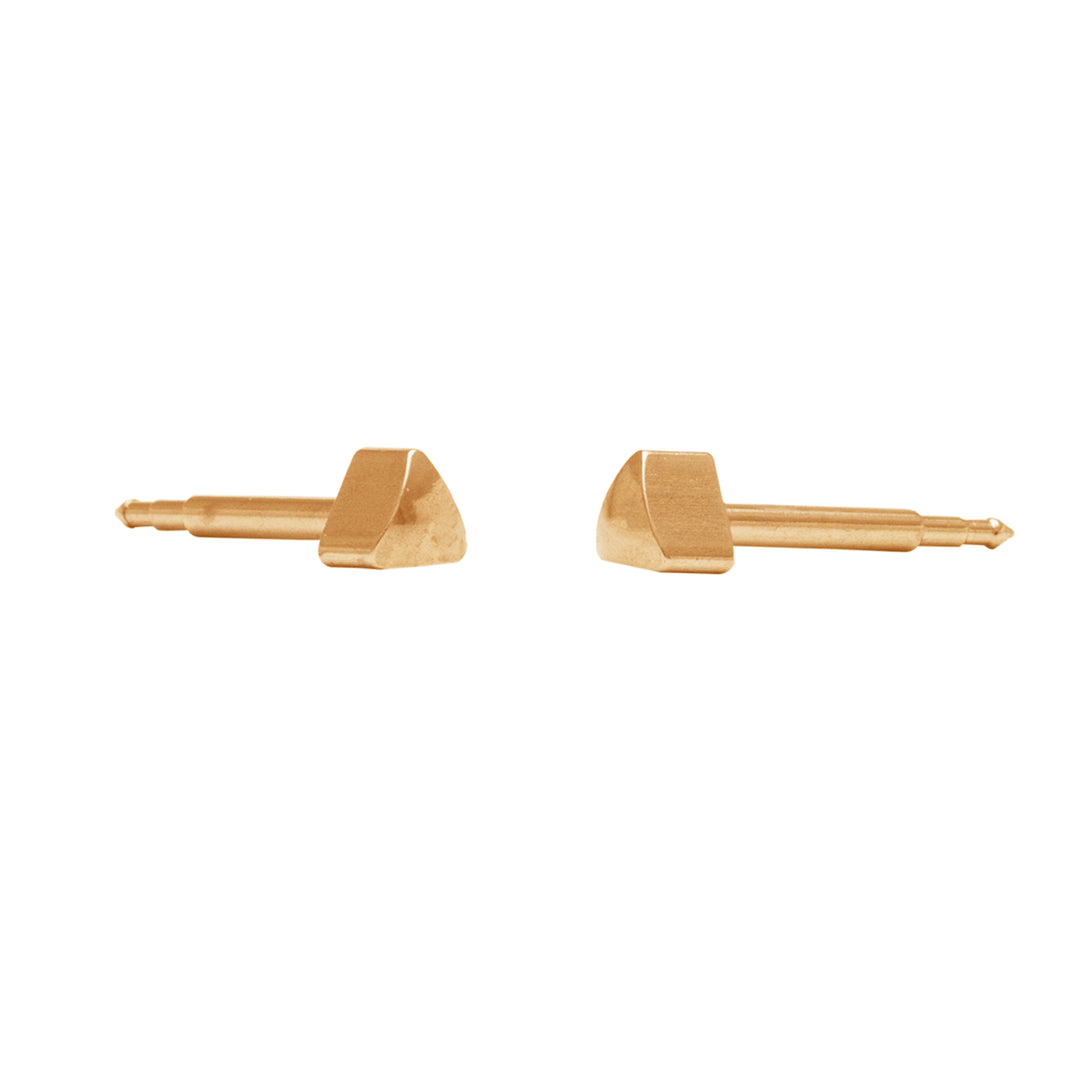 3MM Triangle 24K Pure Gold Plated Ear Studs