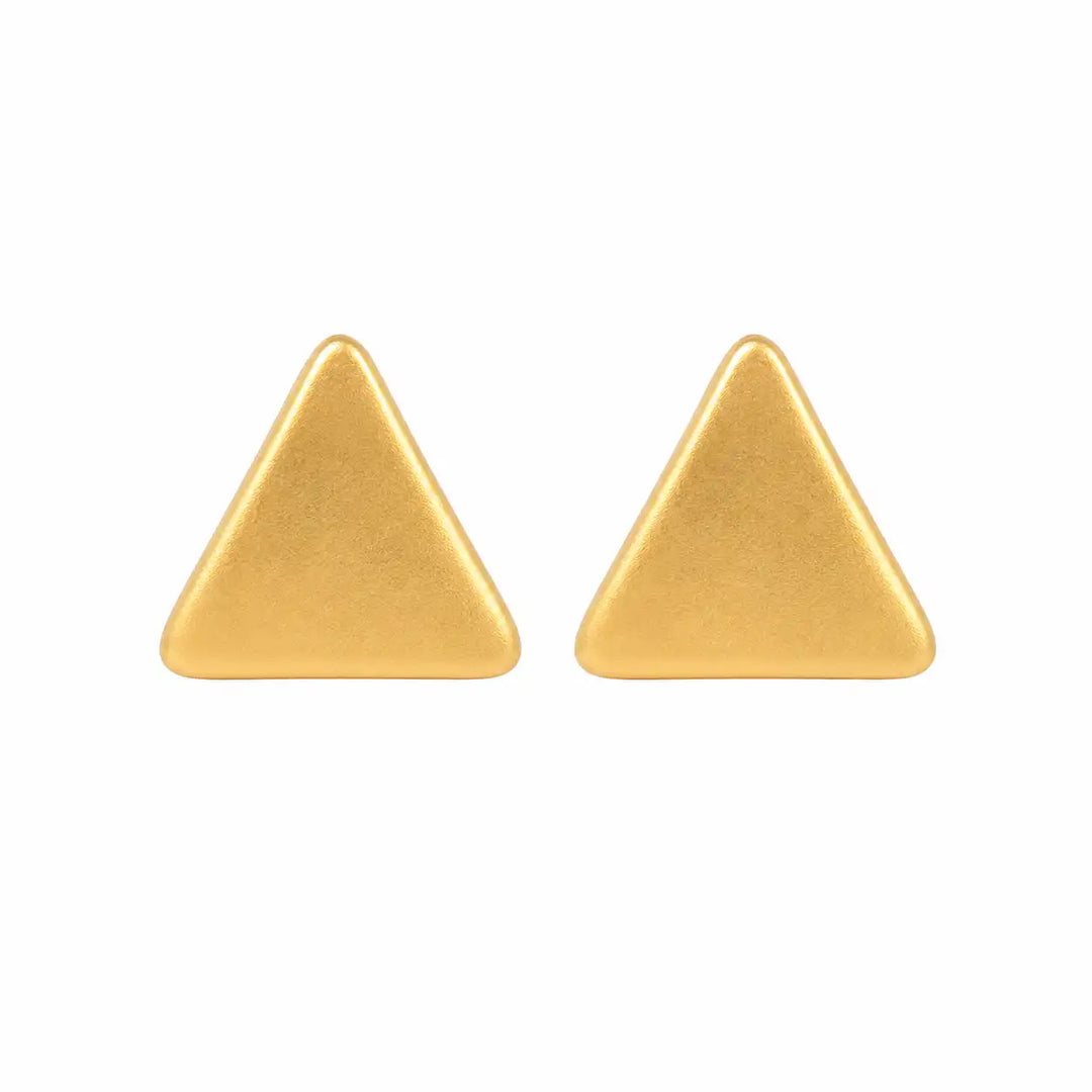 3MM Triangle 24K Pure Gold Plated Ear Studs
