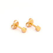 3MM Flower 24K Pure Gold Plated Ear Studs