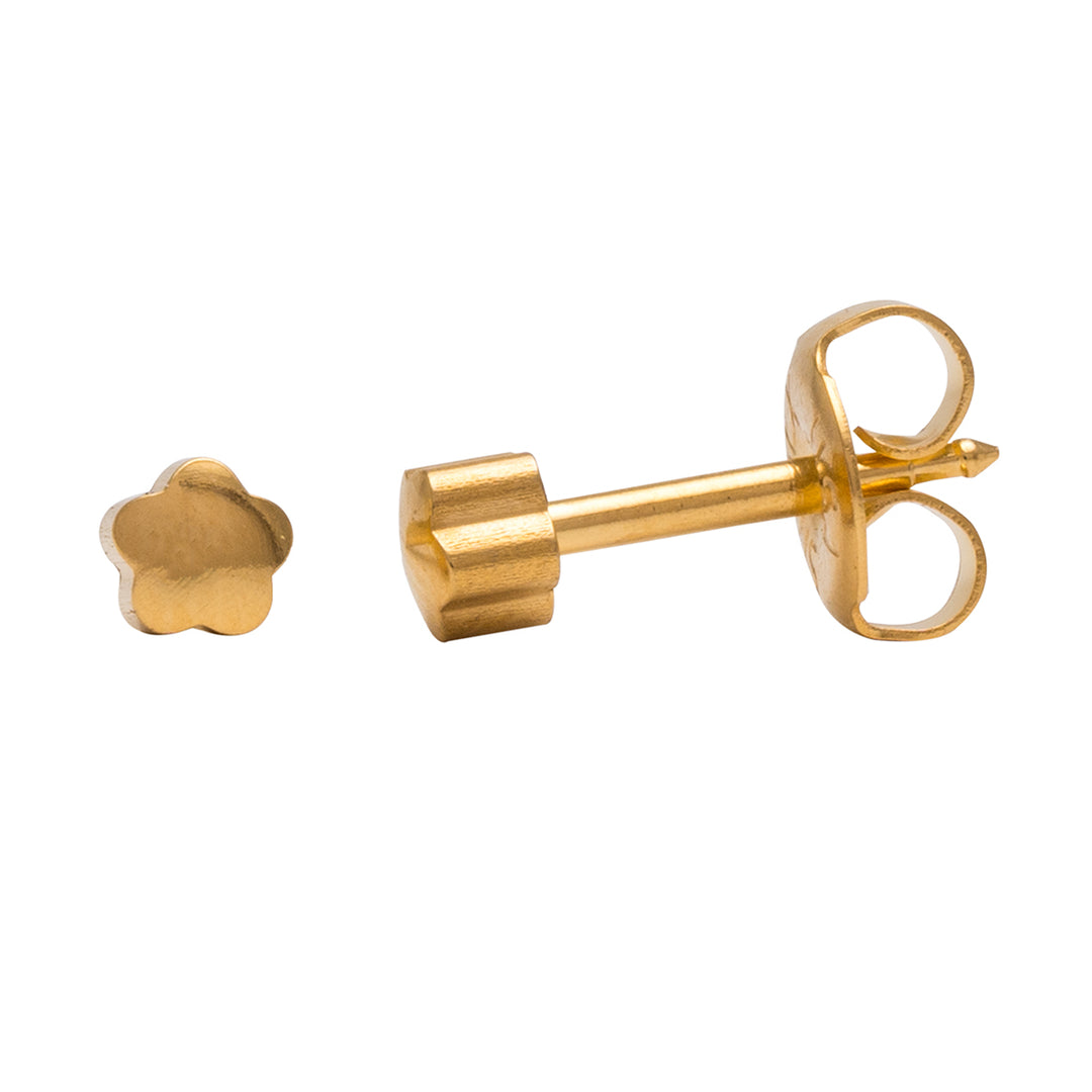 3MM Flower 24K Pure Gold Plated Ear Studs