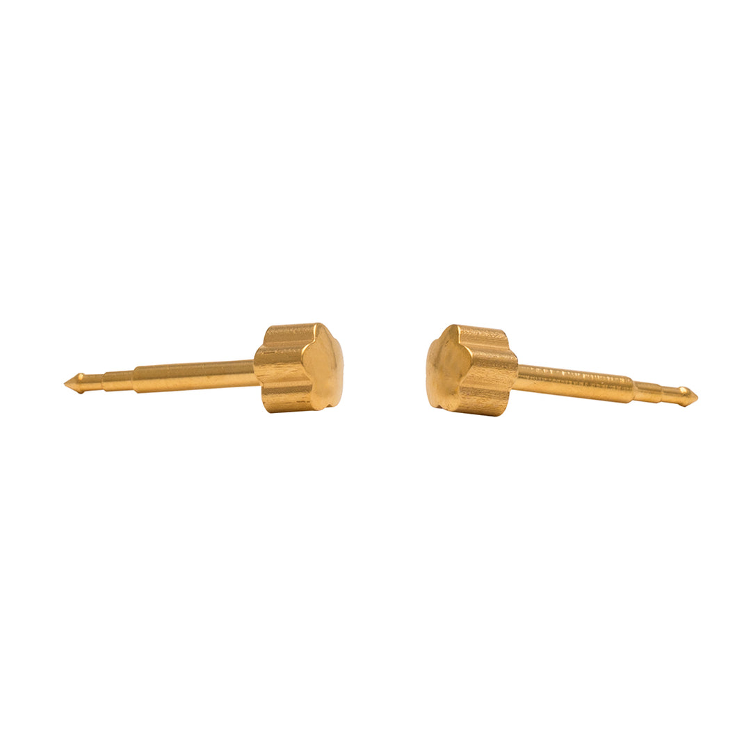 3MM Flower 24K Pure Gold Plated Ear Studs