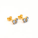 Load image into Gallery viewer, Butterfly Light Sapphire 24K Pure Gold Plated Ear Studs
