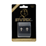 Load image into Gallery viewer, Crosses Ab Crystal 24K Pure Gold Plated Ear Studs
