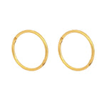 Load image into Gallery viewer, Smooth Hinged Hoops 24K Pure Gold Plated Earrings

