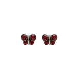 Load image into Gallery viewer, January Garnet Butterfly Shape Allergy-Free Stainless Steel Ear Studs
