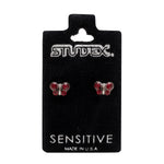 Load image into Gallery viewer, January Garnet Butterfly Shape Allergy-Free Stainless Steel Ear Studs
