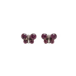 Load image into Gallery viewer, February Amethyst Butterfly Shape Allergy-Free Stainless Steel Ear Studs
