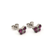 February Amethyst Butterfly Shape Allergy-Free Stainless Steel Ear Studs