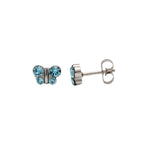 Load image into Gallery viewer, March Aquamarine Butterfly Shape Allergy-Free Stainless Steel Ear Studs
