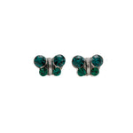 Load image into Gallery viewer, May Emerald Butterfly Shape Allergy-Free Stainless Steel Ear Studs
