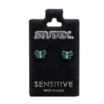 Load image into Gallery viewer, May Emerald Butterfly Shape Allergy-Free Stainless Steel Ear Studs
